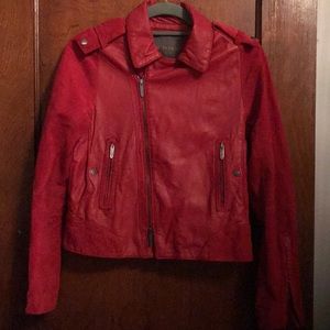Zac Posen for Target leather red moto jacket.